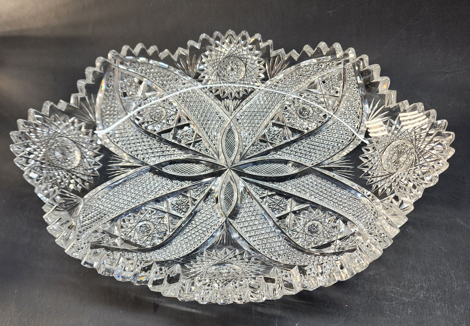 ABP American Brilliant Period Cut Glass oval dish Antique (1 of 4)