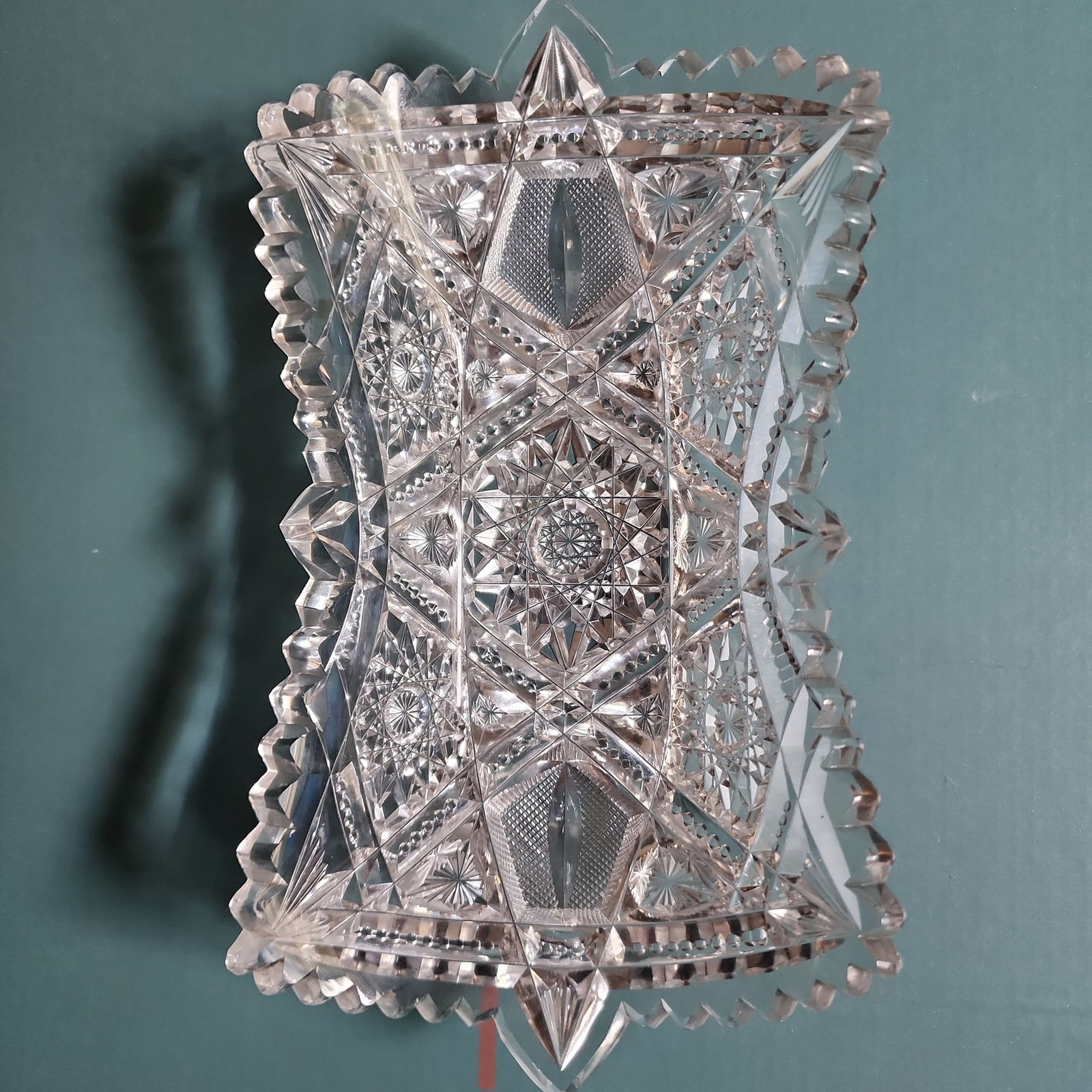 Abp Crystal Cut Glass Lay Down Spooner Dish Irn Auction