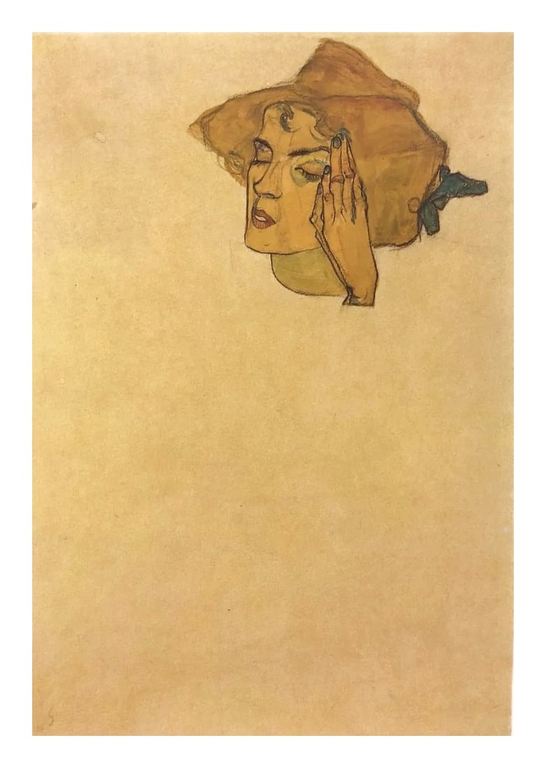 1981 Egon Schiele 1 (after) Erotic drawings Portrait of a Lady: Artist: Egon Schiele Country: Austria Title: Portrait of a lady Medium: Offset – 11 Paper: Heavy paper 16 x 12 inch Published: by Edizioni Gabriele Mazzotta Provenance: Egon Schiele Erotic Drawi