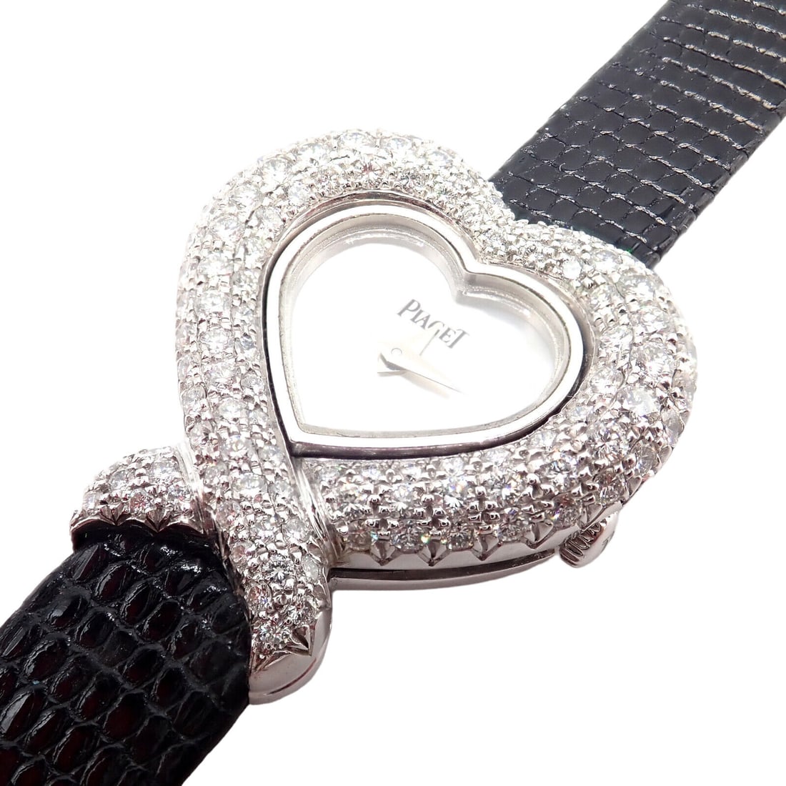 Authentic! Piaget 18k White Gold Diamond Heart Ladies Watch 5285: Authentic! Piaget 18k White Gold Diamond Heart Ladies Watch 5285 Authentic! Piaget 18k White Gold Diamond Heart Ladies Watch 5285 Product Description About This Piece: The Authentic Vintage Piaget Hea