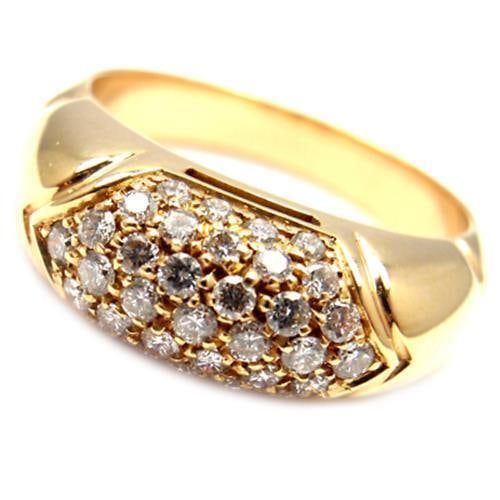 Rare! Authentic BULGARI BVLGARI 18k Yellow Gold Diamond Band Ring Sz 6 (1 of 8)