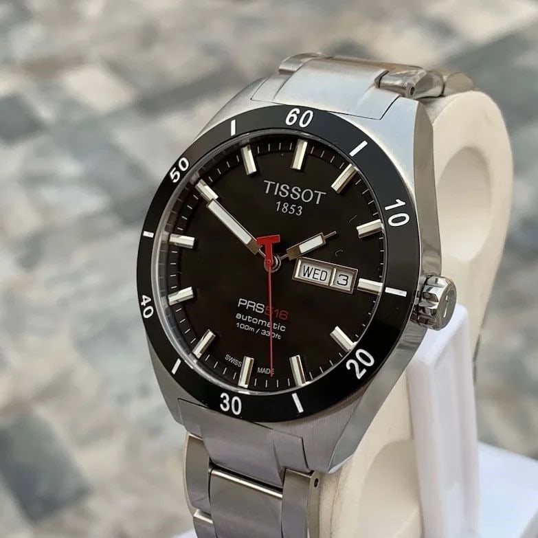 Tissot 1853 Automatic PRS 516 Black Dail With Day & Date Swiss Made Men Wrist Watch Ref: T044430A (1 of 7)