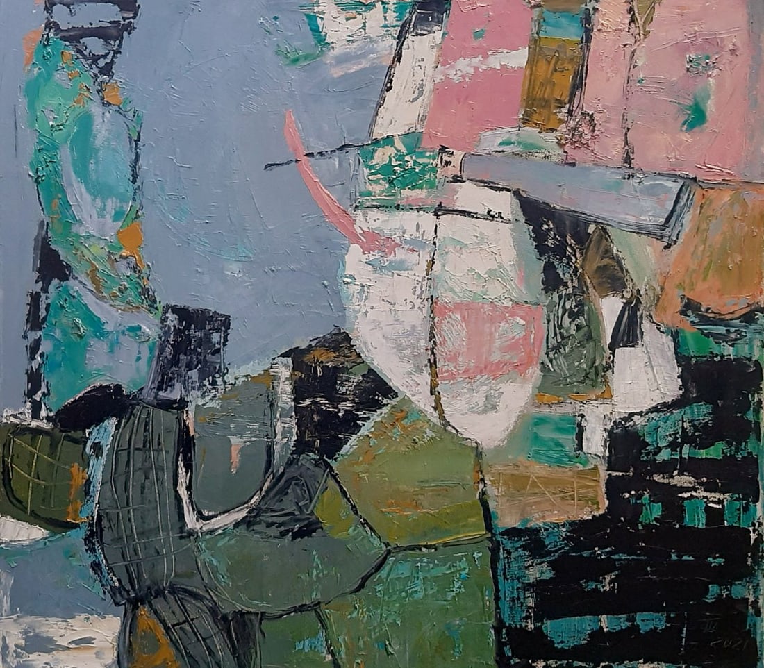 Abstract Oil painting Milk shake Tetyana Shulyak: 10Sl Painter: Tetyana Shulyak Sіze: 59x53 cm/23.22x20.86 inches Components: oil, canvas Original painting from our collection ERA: 2021 Short information: Tetyana Shulyak was born in Donetsk, bu