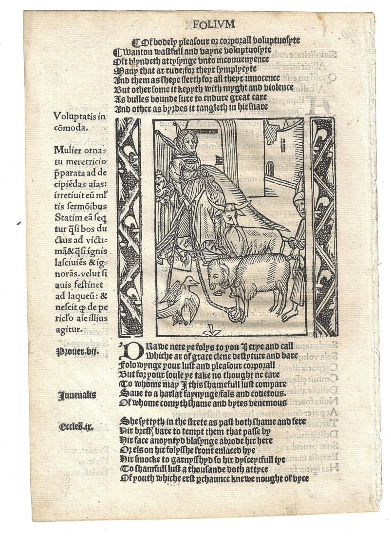 1570 Leaf English Ship of Fools Durer (1 of 2)