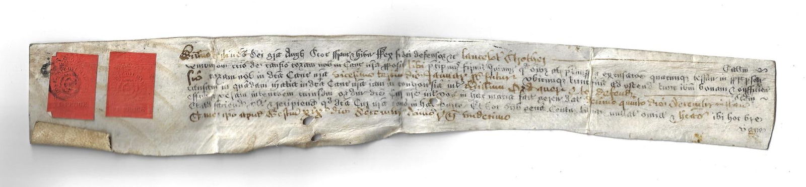 18th C Vellum Scottish Manuscript Stamps (1 of 1)