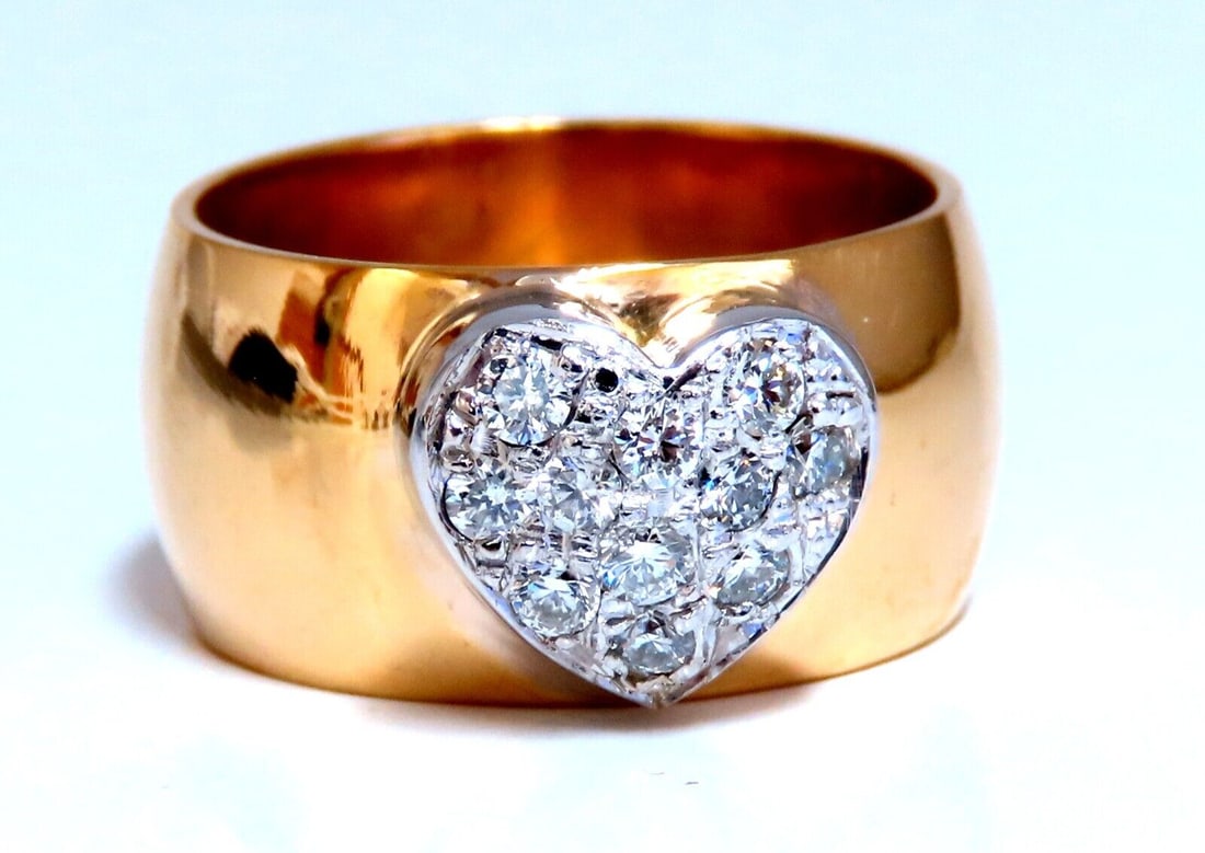 .30ct Natural Round Diamond Heart Ring 14kt wide band (1 of 4)