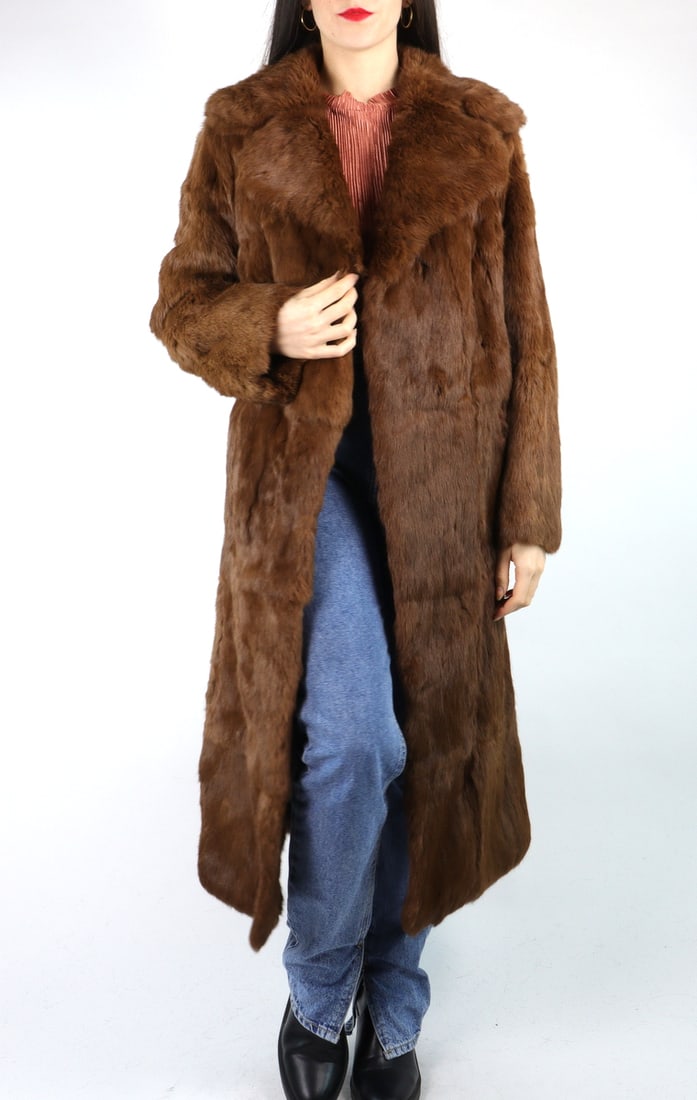 BROWN LAPIN FUR COAT EU:L US:16 (1 of 10)
