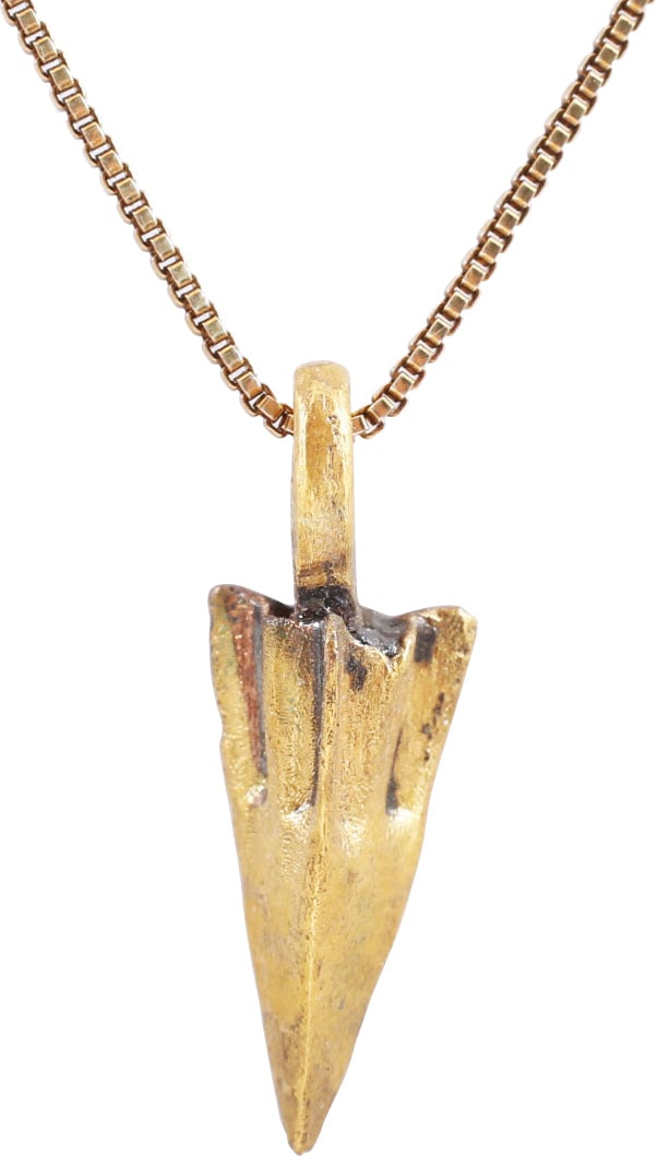 ROMAN BRONZE ARROWHEAD PENDANT NECKLACE, 100BC-100AD (1 of 3)