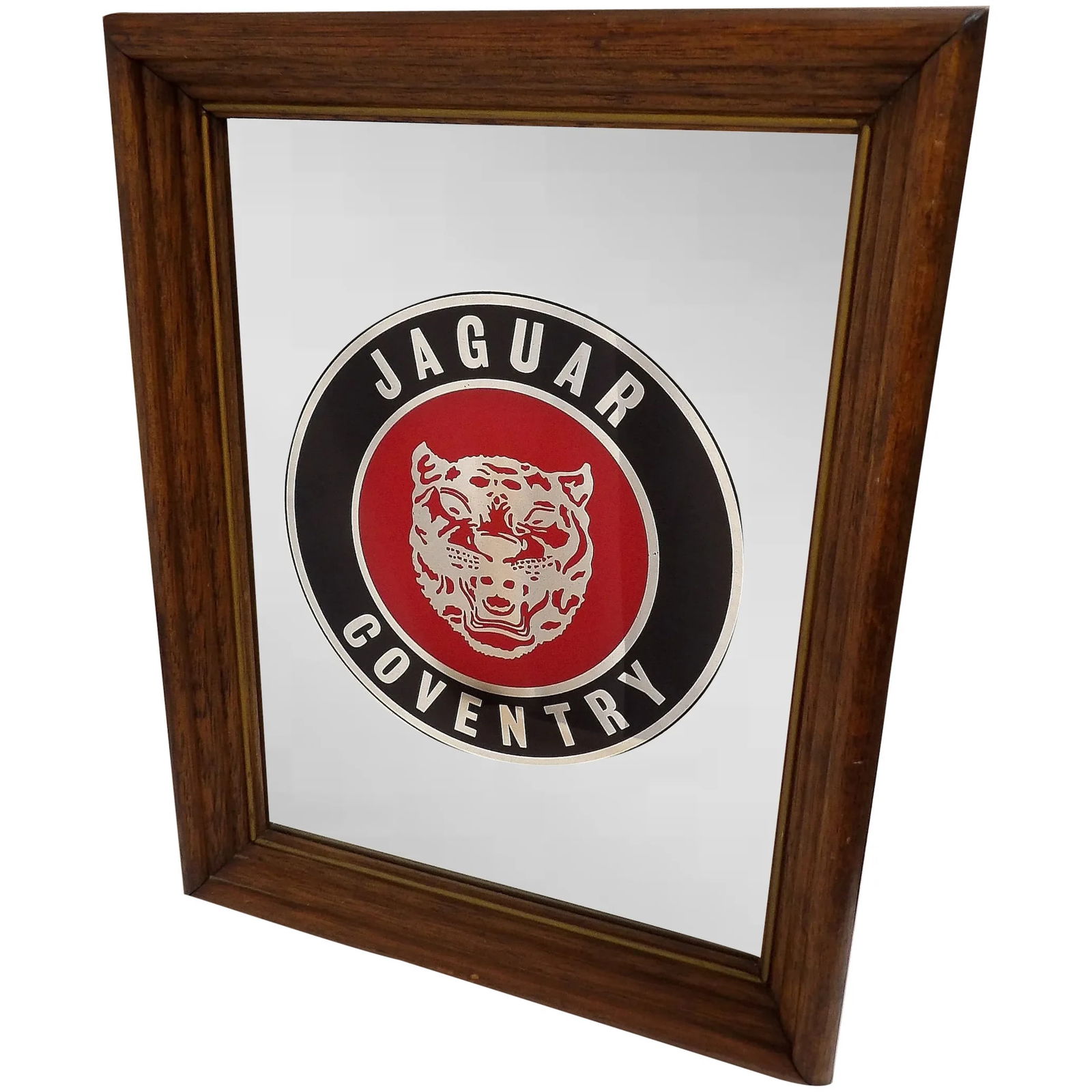 Vintage Jaguar Coventry Glass Mirror Sign 11.5 X 14 Inches: This Vintage Jaguar Coventry Glass Mirror Sign 11.5 X 14 Inches both frame and glass are in excellent condition. A little history: The company’s move to Coventry, to a site in Holbrook Lane came