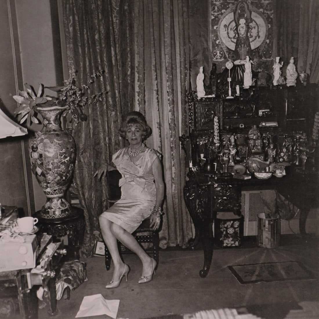 DIANE ARBUS - A Widow in her bedroom, NYC, 1963: Artist: DIANE ARBUS Print Title: A Widow in her bedroom, NYC, 1963 Medium: Medium: Photoengraving Printed 1970’s in the USA Image size (inches) approx. 8 x 8” Diane Arbus (1923 –1971