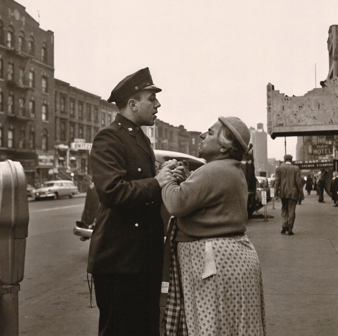 VIVIAN MAIER - Untitled, (tender moment): Artist: VIVIAN MAIER Print Title: Untitled Medium: Duotone Photolithograph Printed 2010’s in China Image size (inches) approx. 9 x 9” Additional Information: COAs included on all piece Res