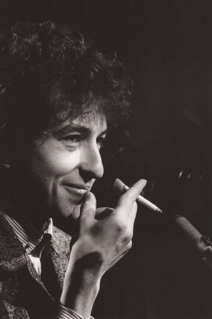 JIM MARSHALL - Bob Dylan, 1965: Artist: JIM MARSHALL Print Title: Bob Dylan, 1965 Printing Date: 1990’s Medium: Duotone Photo-lithograph Printed in: Italy Image Size: approx. 7 x 5” Jim Marshall1936– 2010) was an A