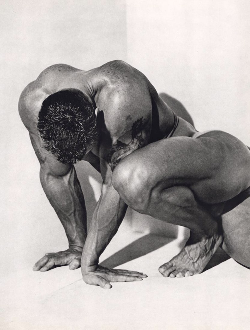 HERB RITTS - Male Figure: Artist: HERB RITTS Print Title: Male Figure Medium: Sheet-fed Gravure from a limited edition of 6000 copies Printing Date: 1980's Printed in Japan Image Size approx: 13 X 10 inches Herb Ritts (1952-20