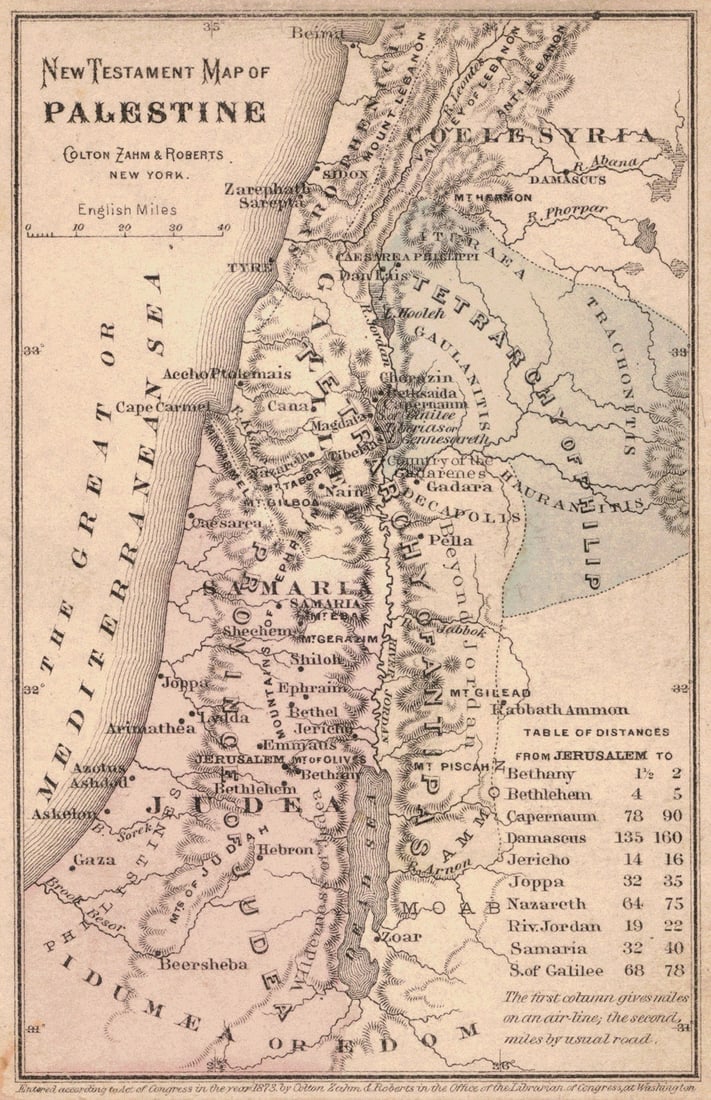 New Testament Map of Palestine (1 of 1)