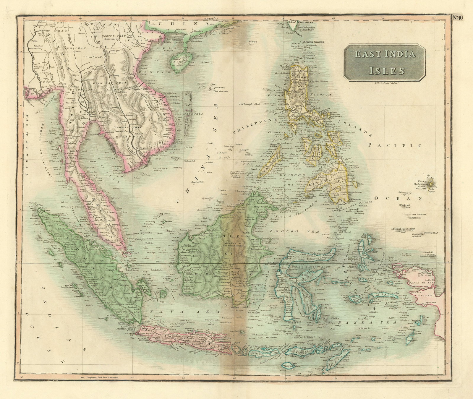 East India islands & Indochina. Dutch E. Indies. Philippines. THOMSON 1817 map (1 of 1)