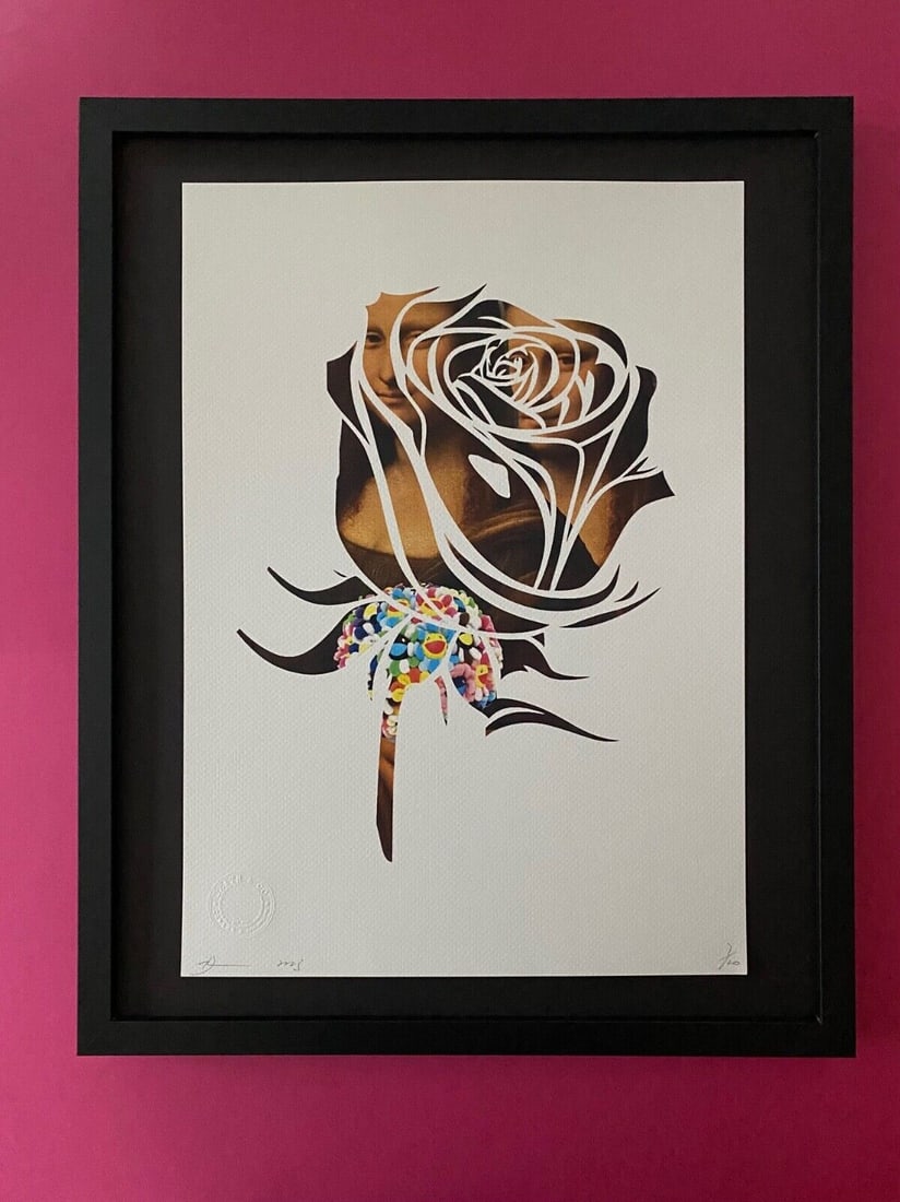 DEATH NYC Hand Signed LARGE Print Framed 16x20in COA ROSE MONA LISA MURAKAMI B (1 of 5)