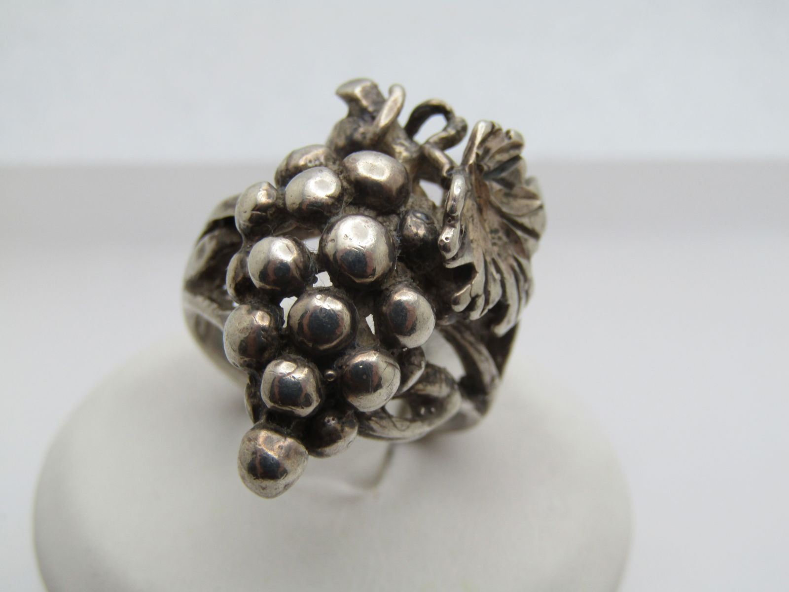 Vintage Sterling Grape Cluster Ring, Sz. 8, 1960's-1970's, Unisex (1 of 7)