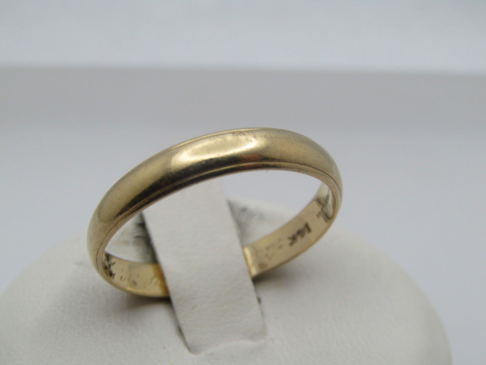 Vintage 14kt Wedding Band, 3.5mm, Sz. 8.5 Signed Rays of Love, 1950's (1 of 7)