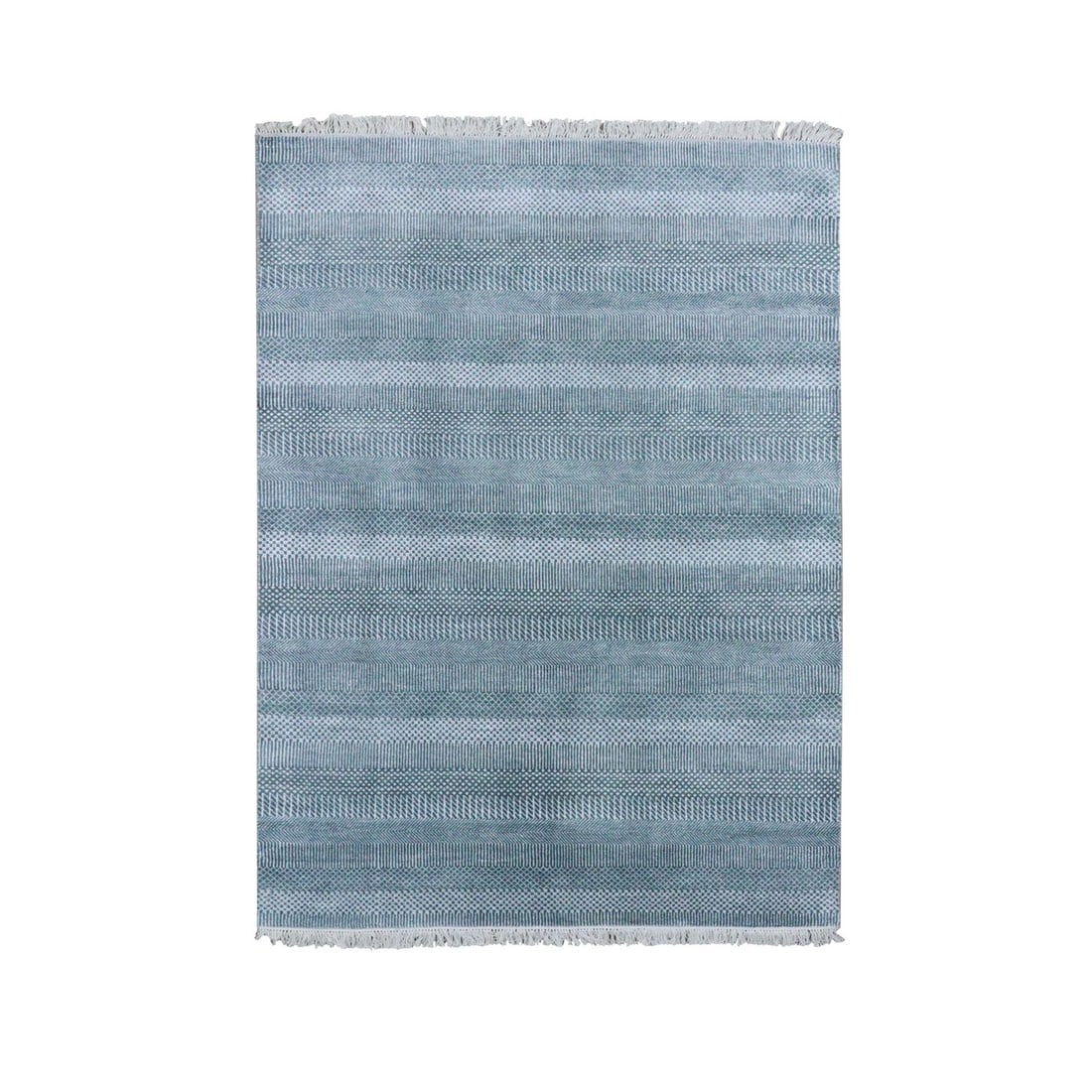 Gray, Wool and Silk Hand Knotted, Modern Grass Design Gabbeh Rug (1 of 7)