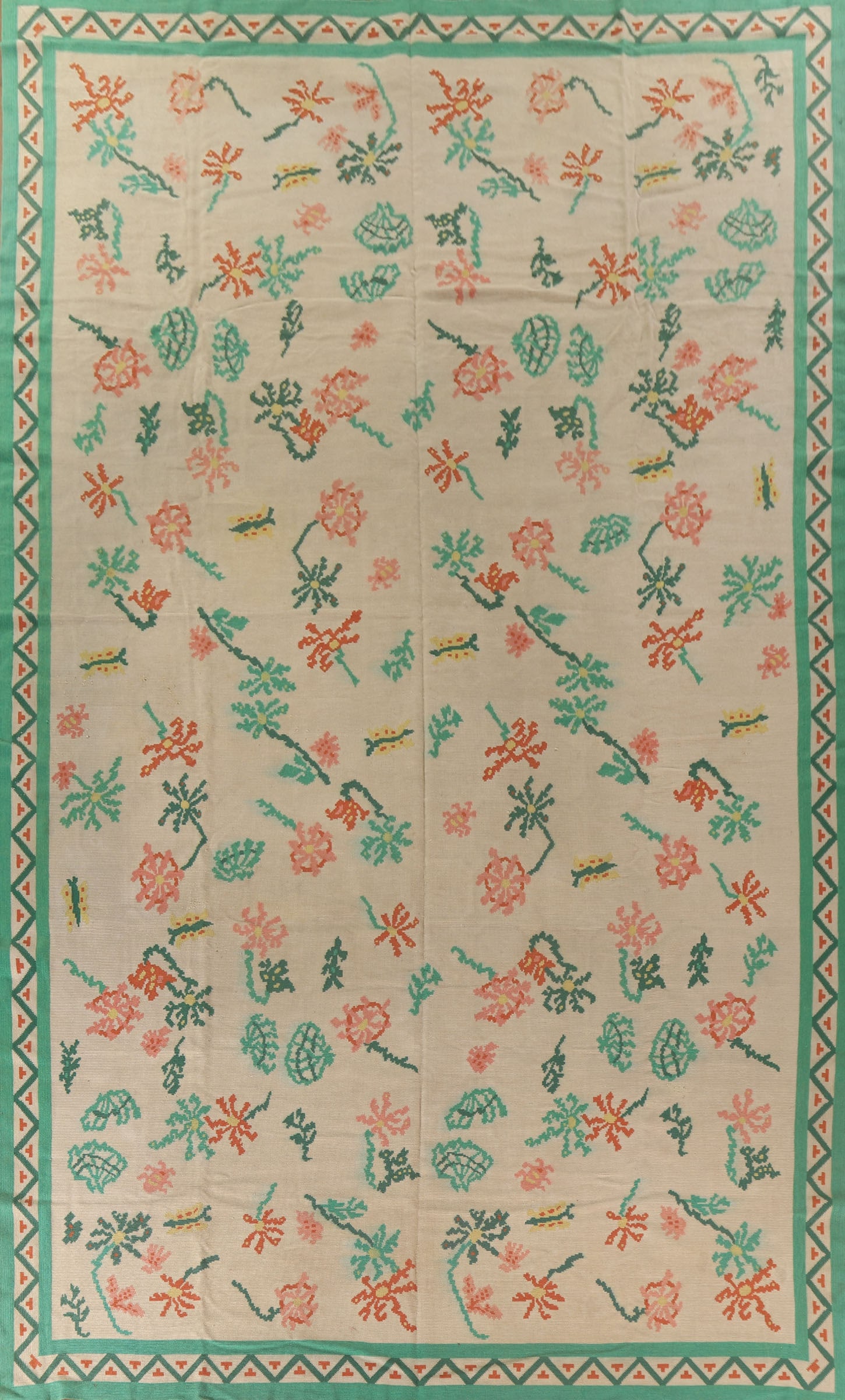 Antique Aubusson Hand-Woven Wool Large Rug 11x16 (1 of 20)