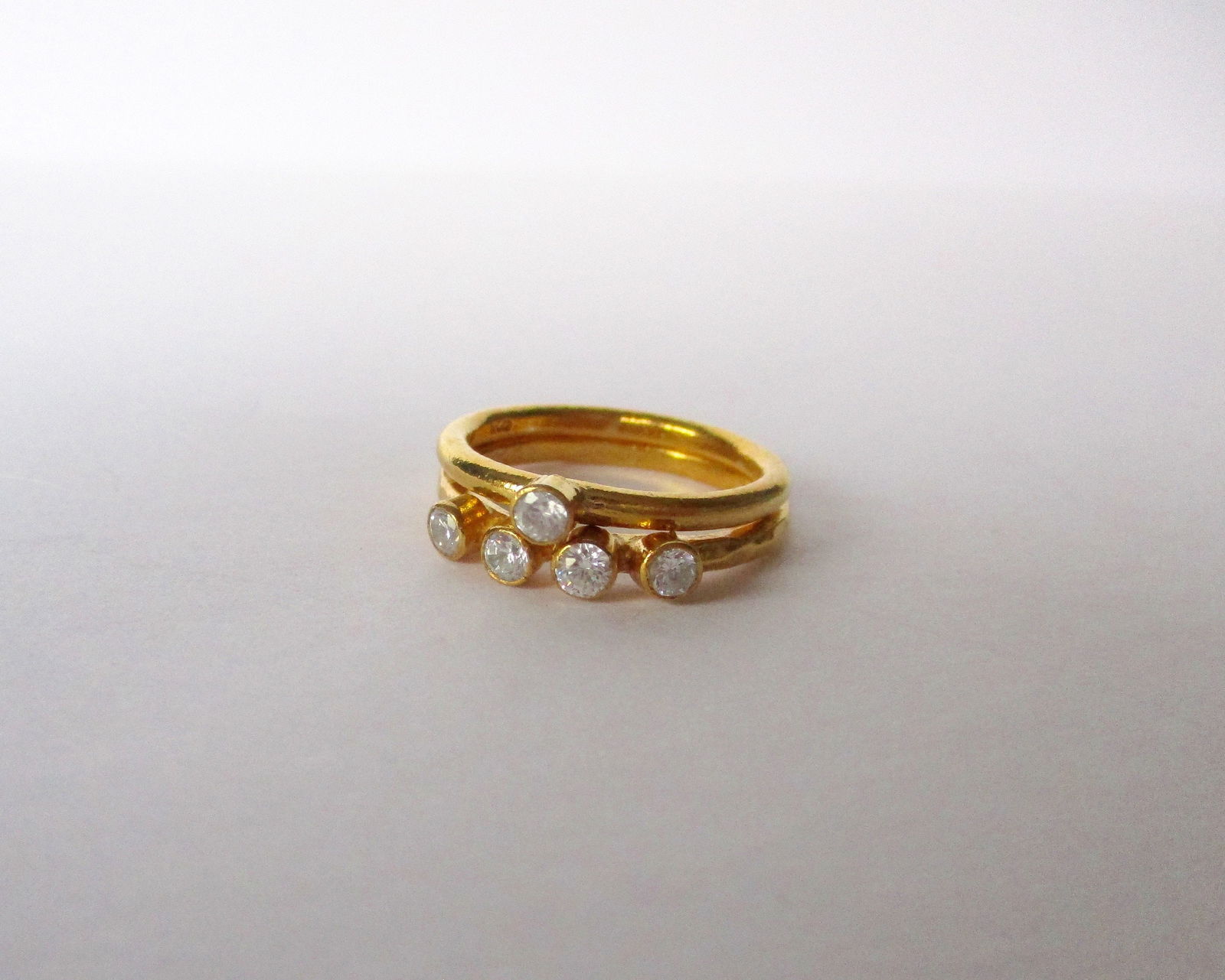 Vermeil and Topaz Wedding Ring Set - Stackable Rings/Topaz Stones (1 of 8)