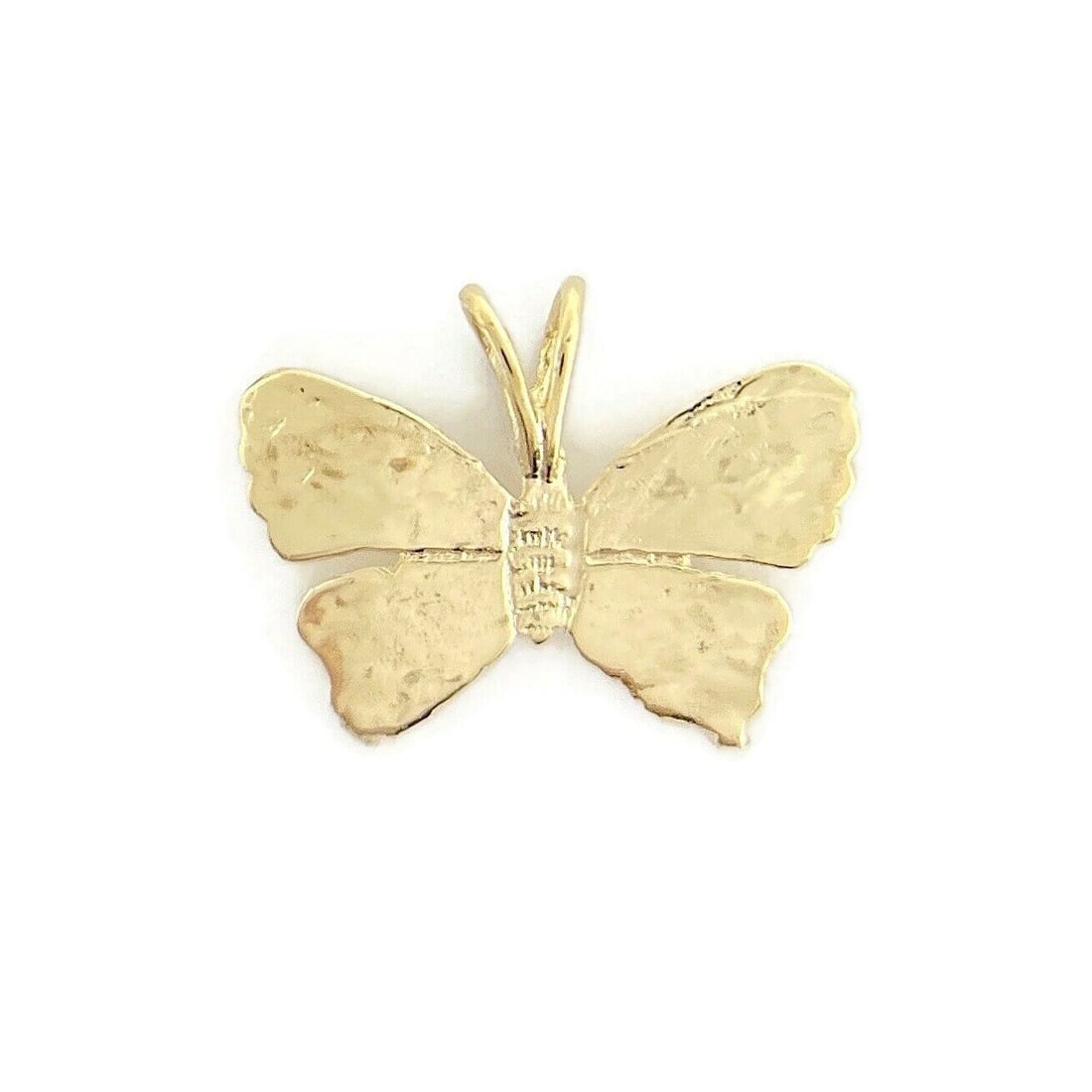 Vintage Butterfly Necklace Pendant Charm 14K Yellow Gold, 1.42 Grams (1 of 6)