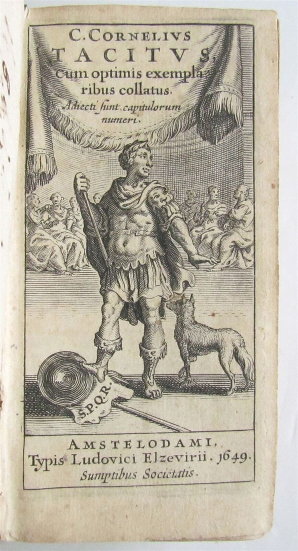 1649 TACITUS antique ELZEVIER PRESS VELLUM BINDING (1 of 8)