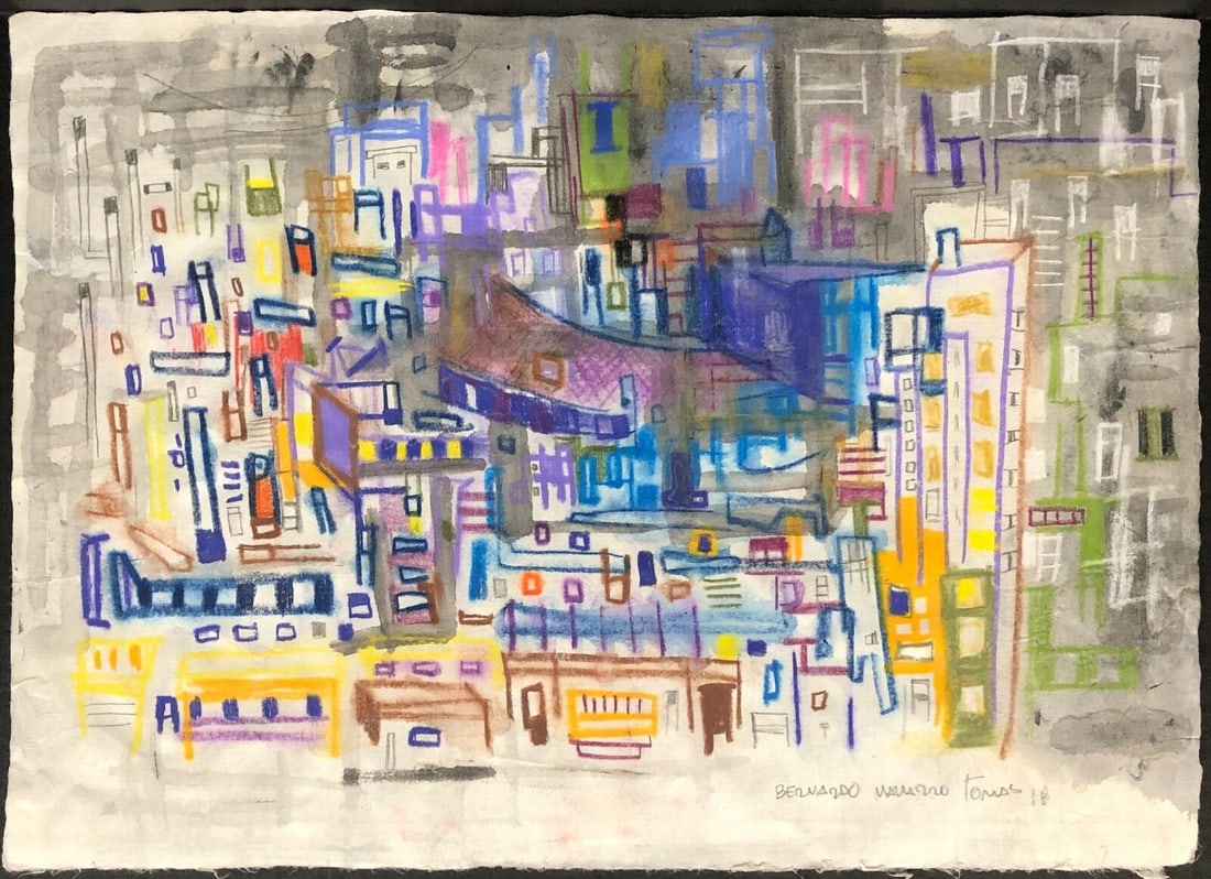 Bernardo Navarro Tomas Cuban mixed media 2017, 12.3 x 17 in.: Artist: Bernardo Navarro Tomas (Cuba, 1977) Title: Untitled Date: 2017 Medium: mixed media Dimensions: 12.3 x 17 in. (31 x 43 cm.) Reserve: $300.00 Shipping: Domestic: Flat-rate of $25.00 to anyw