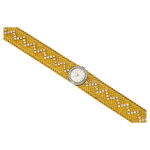 Vintage Cartier 18k Gold Diamond Braided Watch