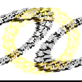 Vintage Cartier Curb Link Chain Gold Bracelet: A great vintage Cartier gold bracelet crafted out of a curb link chain. A heavy and flat curb link chain makes a perfect bracelet on its own. But Cartier made a step up and added chamfered edges to