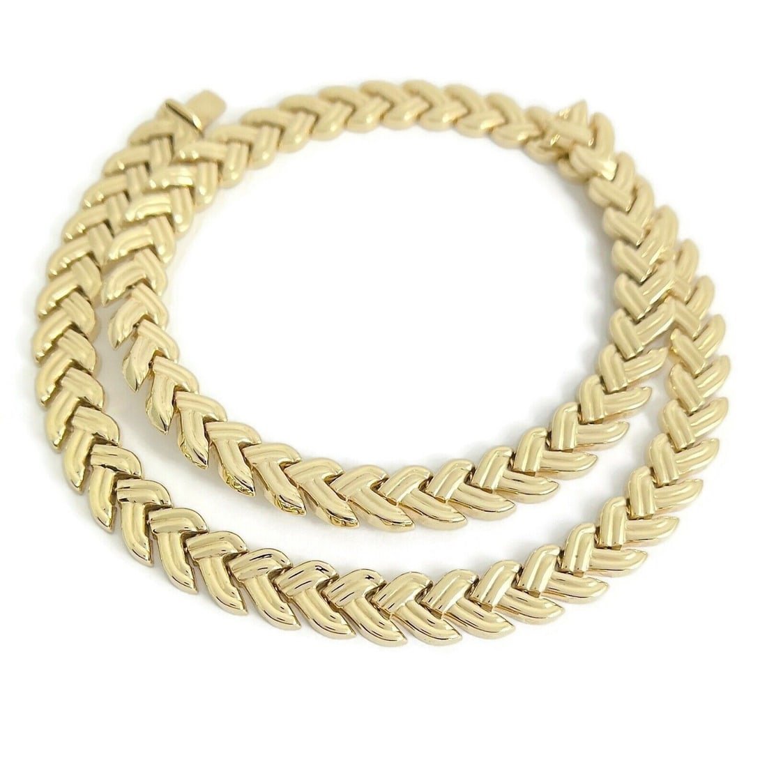 Vintage Italian Woven Chain Link Necklace 14K Yellow Gold, 20 Inches, 46.21 Gram (1 of 1)