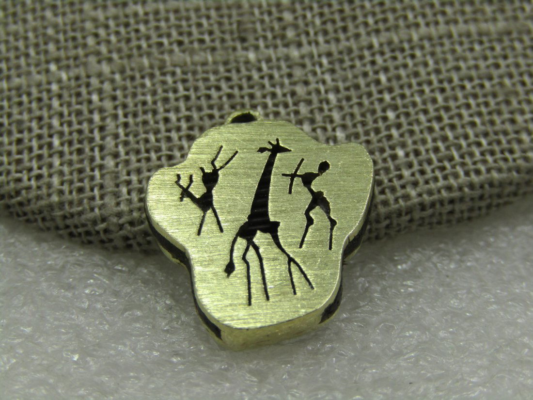 Vintage 14kt Africian Animal & Lion Paw Two-Sided Charm/Pendant (1 of 1)