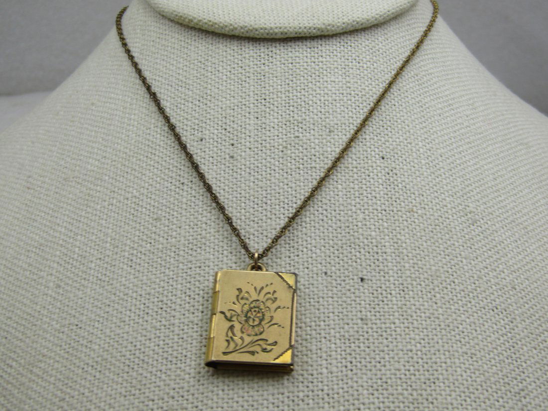 Vintage 12kt G.F. Floral Locket Necklace, 16", 1930's (1 of 1)