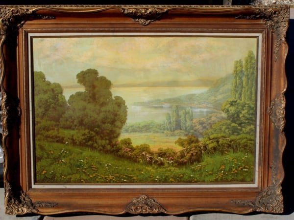 JOSEF DANDE Flowering Landscape by a Luminous Lake oil Larry Flynt Collection (1 of 1)