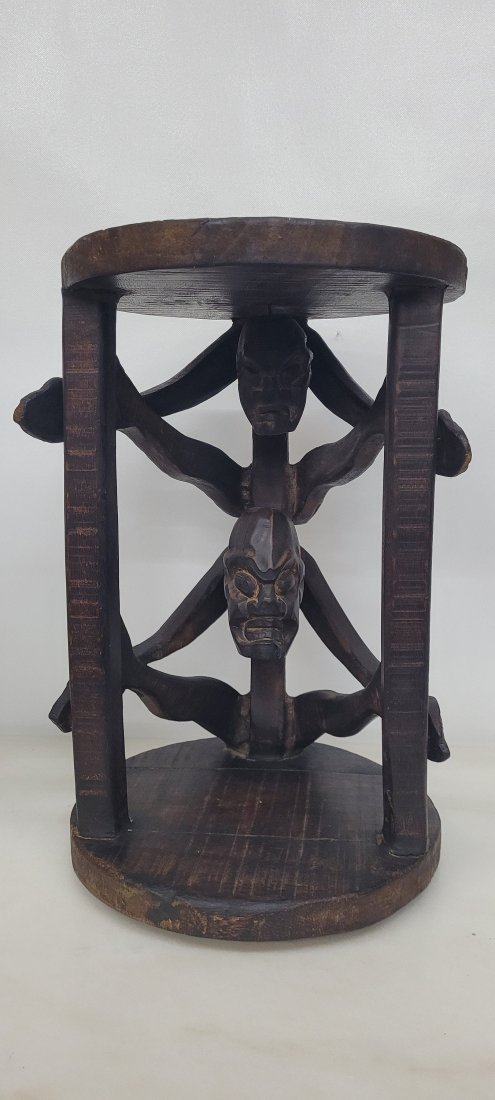 Vintage Hand Craved Indonesia tribal stool Folk Art Sculpture Riser or Mini Table (1 of 1)
