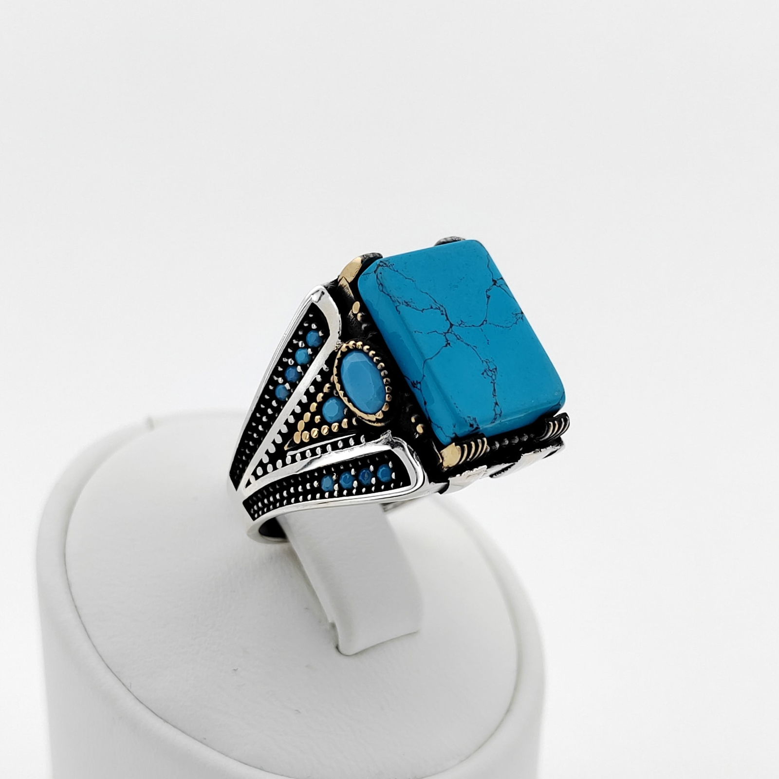 925 Silver Men's Ring with Turquoise (1 of 7)