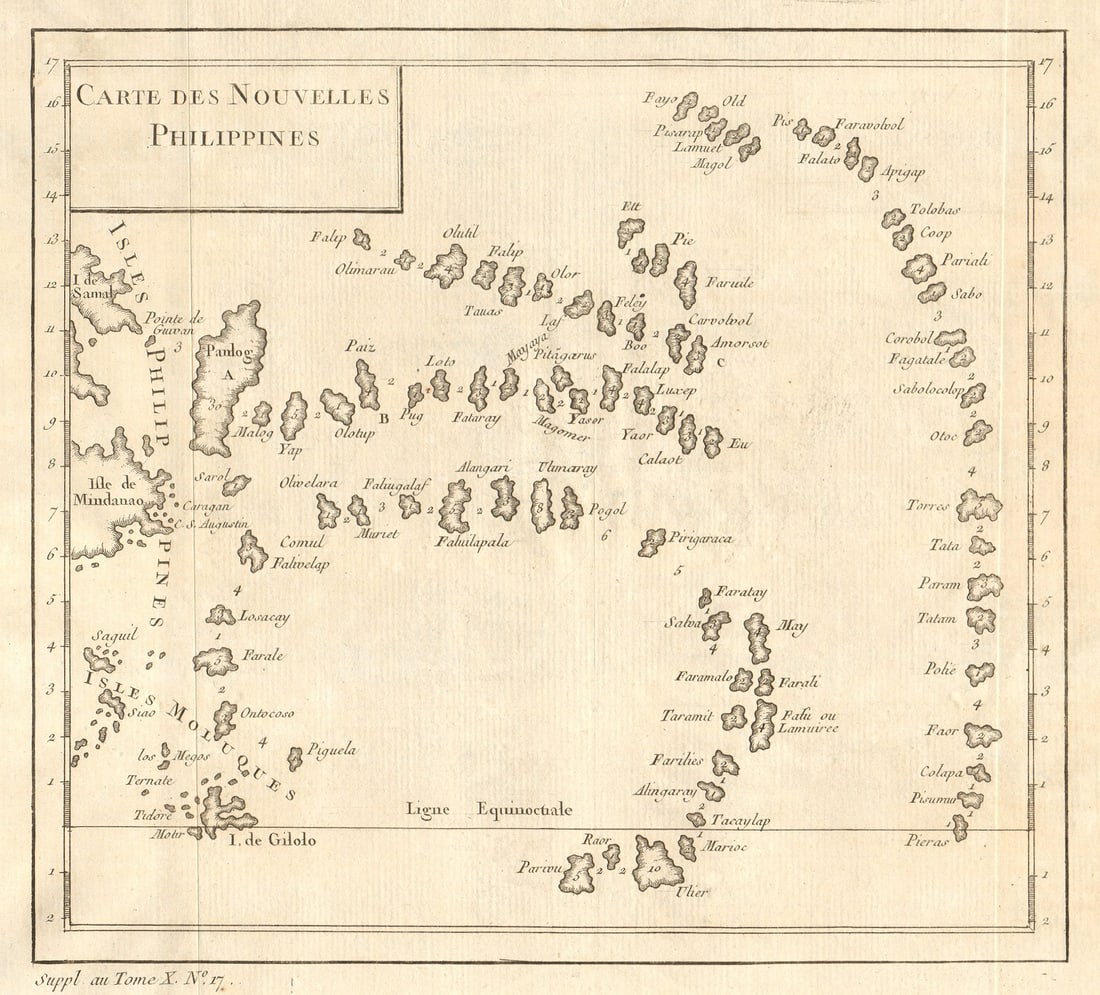 Carte des Nouvelles Philippines'. Caroline islands. Micronesia. BELLIN 1761 map (1 of 1)