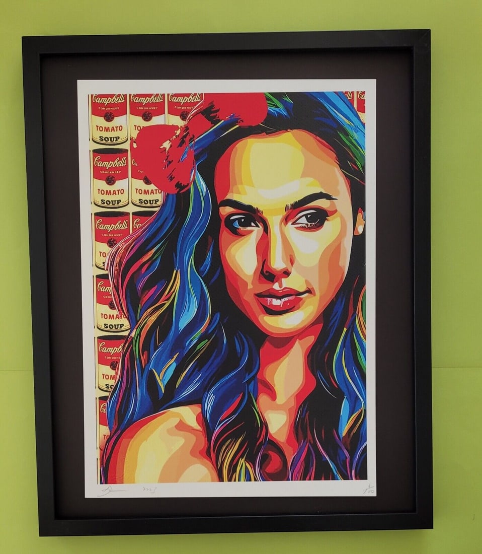 DEATH NYC Hand Signed LARGE Print Framed 16x20in COA GAL GADOT ANDY WARHOL FL (1 of 5)