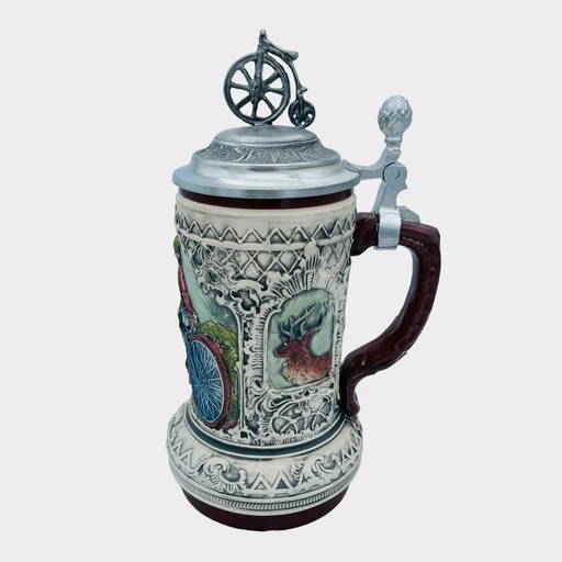 Vintage Original Thewalt Beer Stein Bicyclist Limited Edition