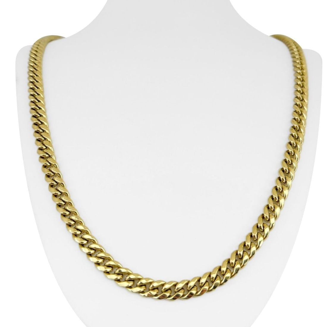 14k Yellow Gold 42g Hollow Thick 7.5mm Cuban Link Chain Necklace 26" (1 of 8)