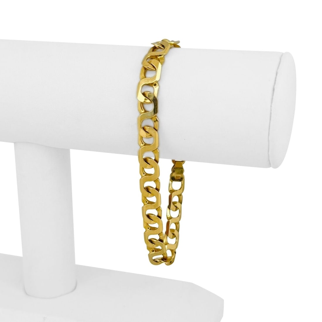 14k Yellow Gold 18.9g Men's 7.5mm Figure 8 Curb Link Bracelet Italy 8.25" (1 of 9)