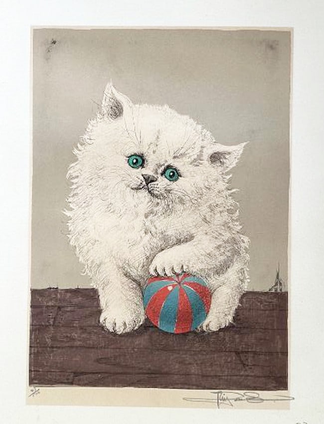 Kiyoto Ozawa: Mari: ARTIST/TITLE: Kiyoto Ozawa: Mari MEDIUM: Lithograph EDITION: Limited Edition #49/100 SIZE: The print image measures 11 X 15 1/4 inches plus margins CONDITION: The print is in very good condition with 
