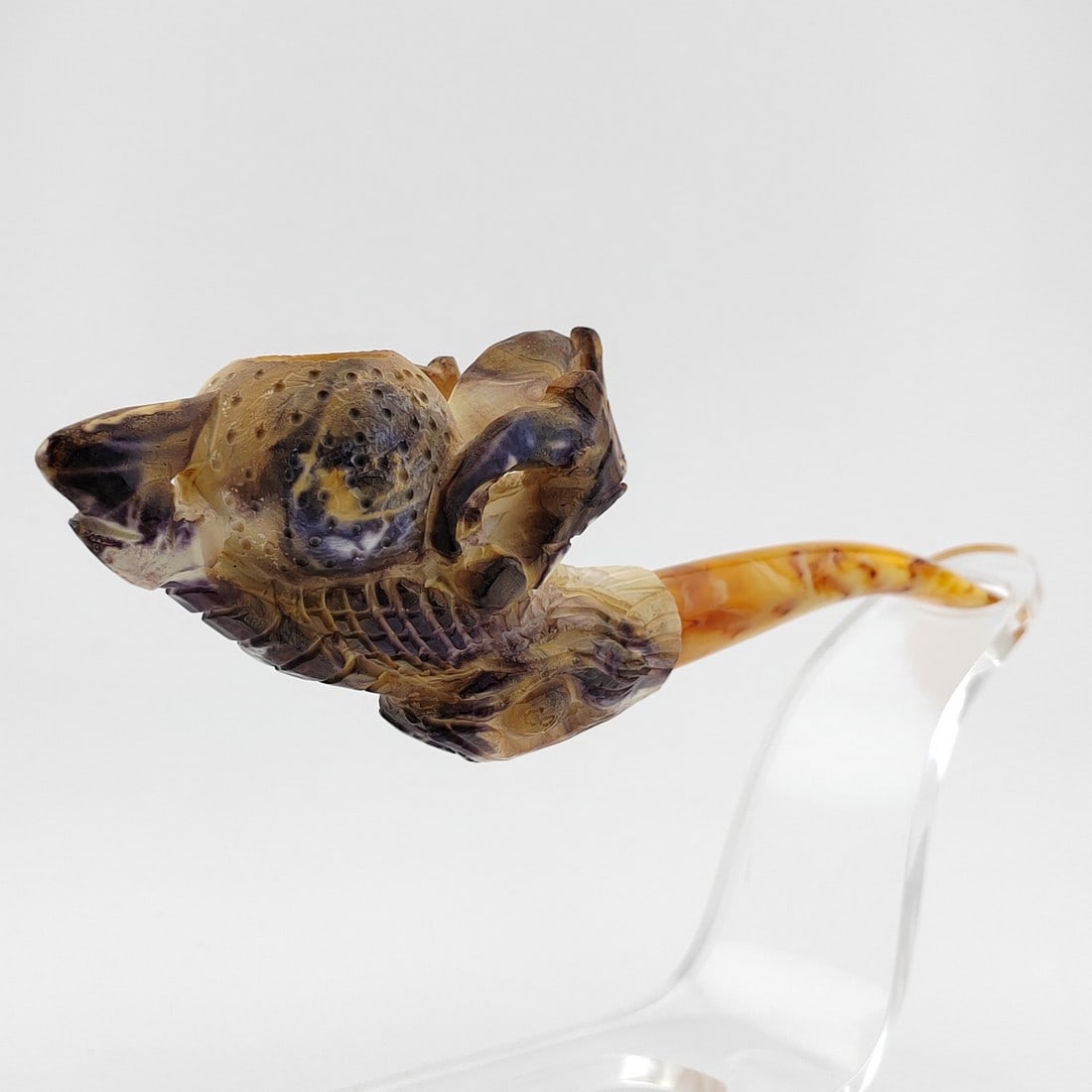 Eagle Claw Meerschaum Pipe,Colorful Marbling Pattern (1 of 8)