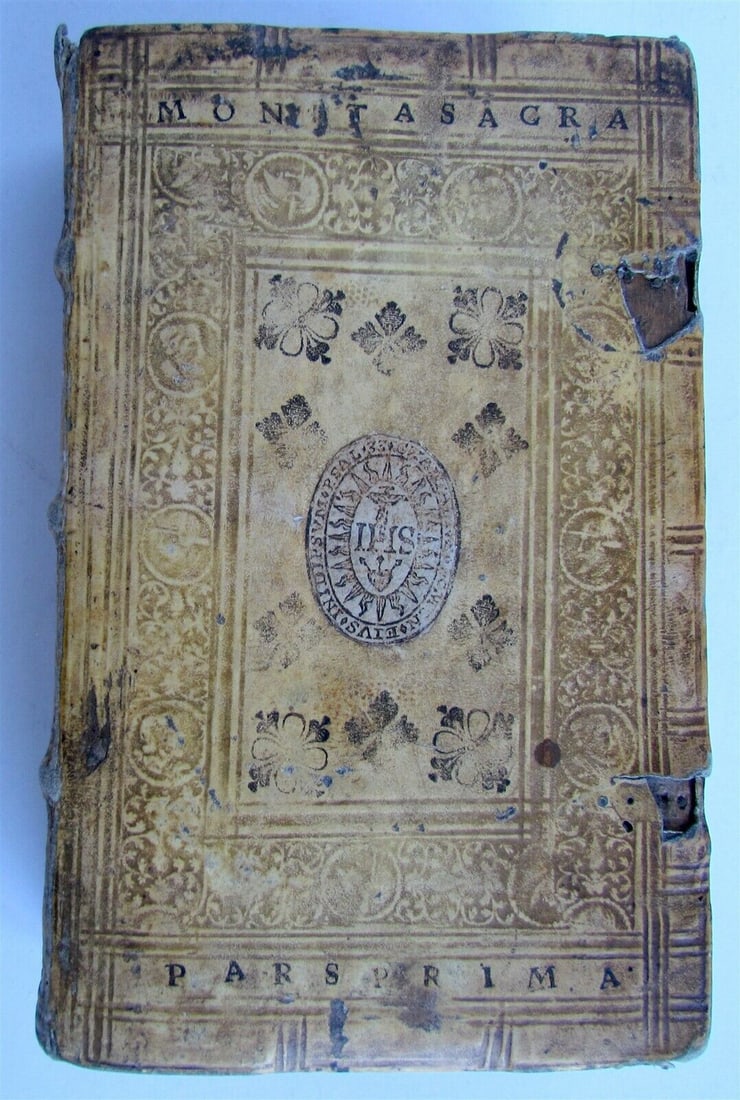 1613 MONITA SACRA by Adrien Mangot antique BLINDSTAMPED VELLUM FINE BINDING (1 of 9)