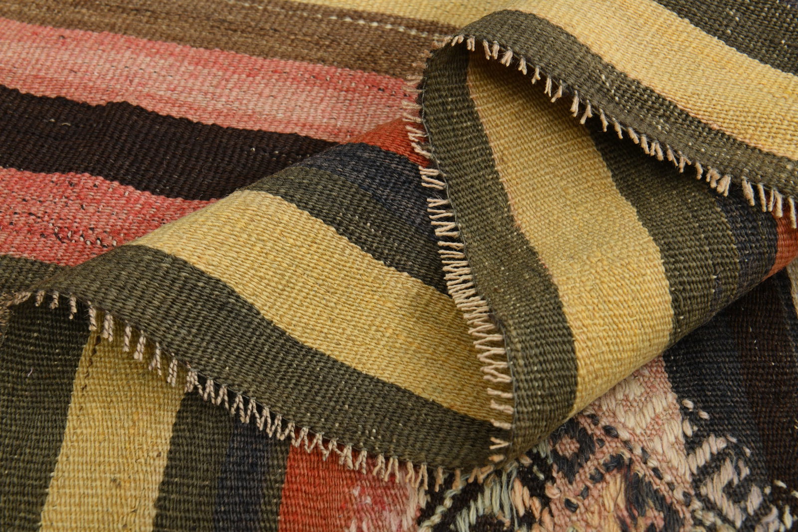 4.3 ft. X 5.9 ft. Kilim Rug: Title: 4.3 ft. X 5.9 ft. Kilim RugOridign: Turkey Date/Period: 1960 - 1970 Materials: Wool and Cotton Size: Width: 4.3 feet Length: 5.9 feet Provenance: This Turkish one-of-a-kind Vintage Flatweave Ki