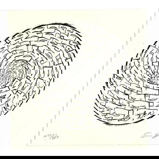 Sandra Ramos Cuban engraving 2002, 8.1 x 8.1 in.: Artist: Sandra Ramos (Cuba, 1969) Title: La rueda de la historia (La Huella Múltiple) Date: 2002 Medium: engraving Dimensions: 8.1 x 8.1 in. (20.5 x 20.5 cm.) Reserve: $180.00 Shipping: Domestic: