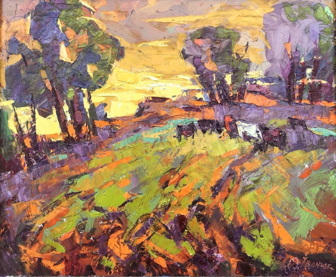 Oil painting Evening pasture Kalenyuk Alex (1 of 5)