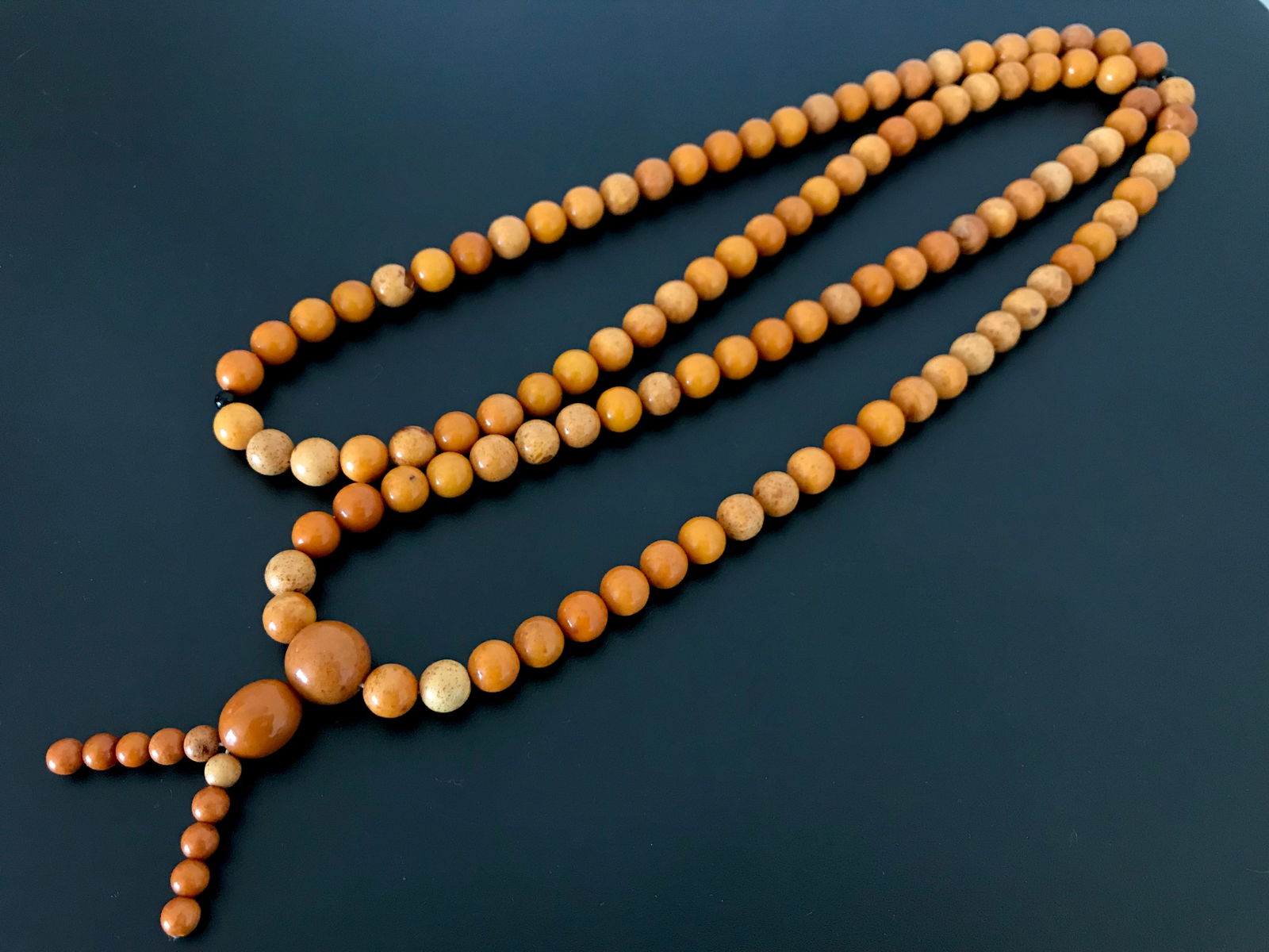 Antique German amber 108 beads mala necklace (1 of 9)