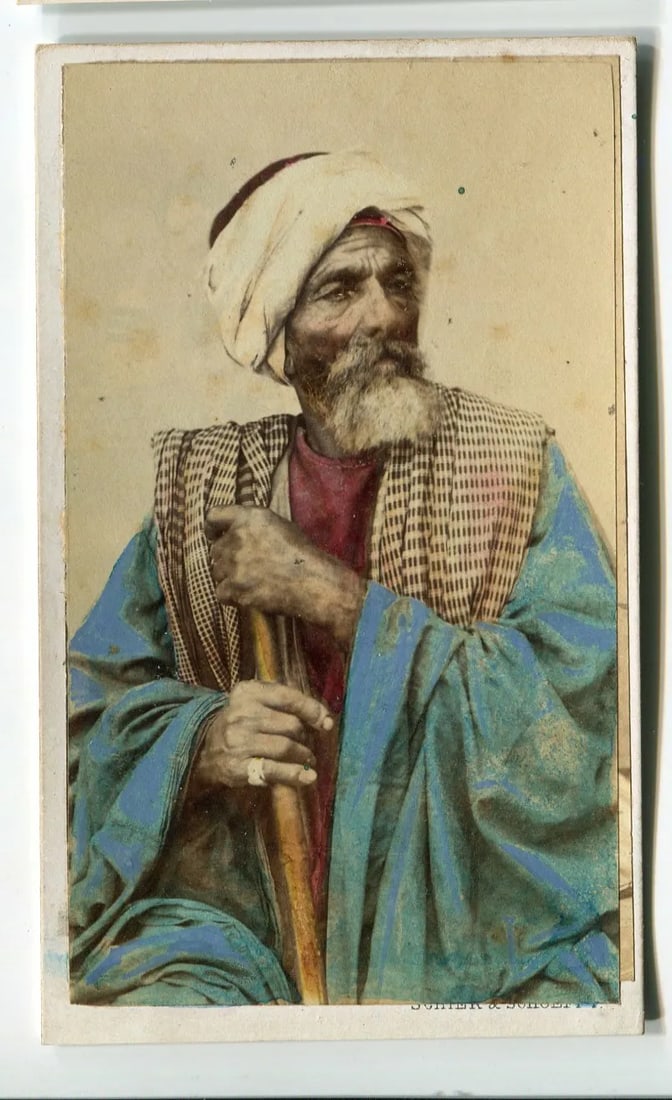 CDV Photograph Orientalist Man Portrait Barbarin, Schier & Schoefft c.1870 (1 of 2)