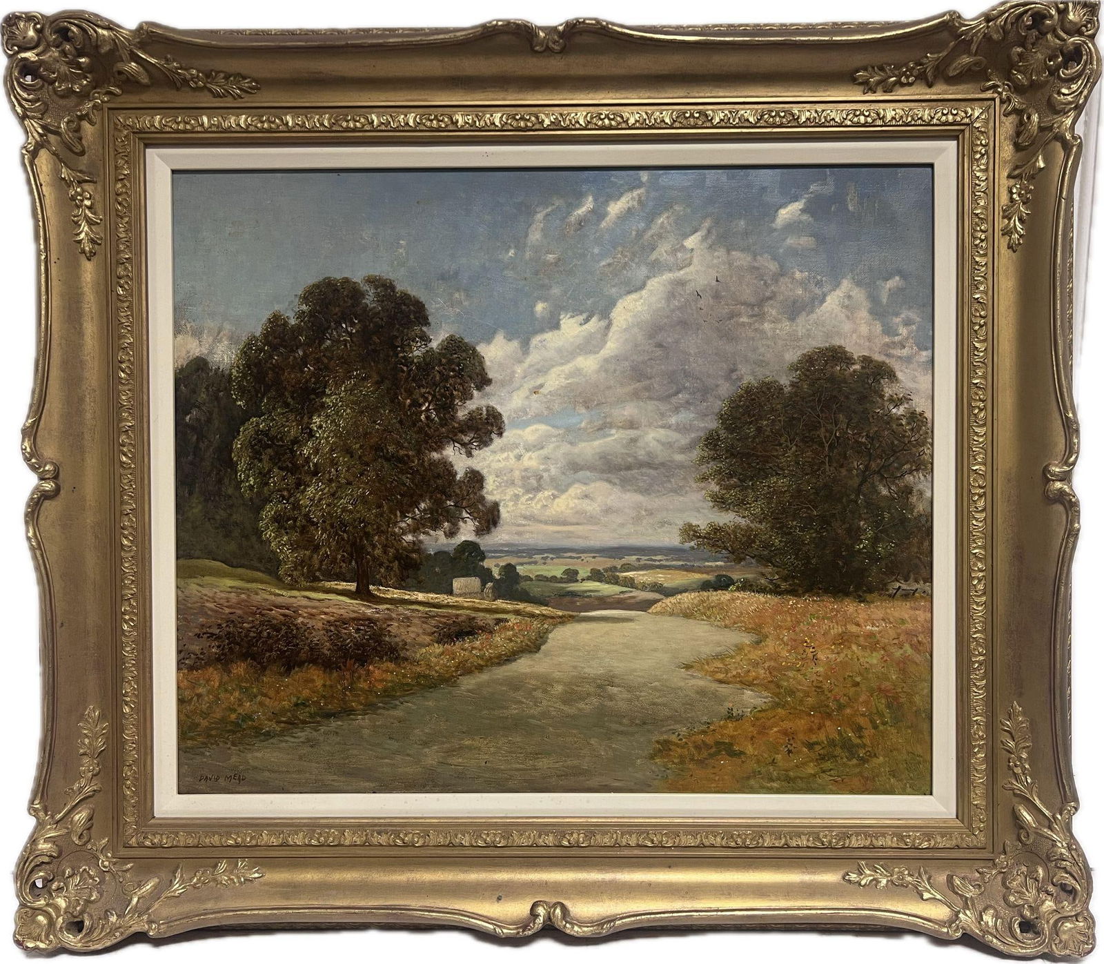 Arundel Sussex English Country Landscape Signed Large Oil Painting in Gilt Frame (1 of 19)